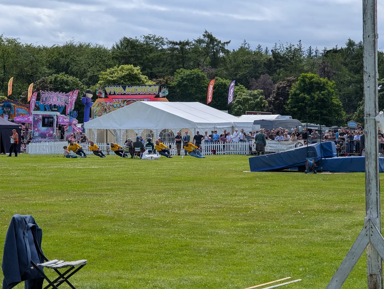 I learned a lot about Tug of War in a short period of time. This is Grampian style - you can tell because there are six tuggers. Amateur style has eight. Both styles have a max team weight, some basic rules, and Amateur style allows specialized footwear whereas Grampian style you just wear workboots. The Cornhill team (shown above) won both categories pretty handily. The really fascinating thing here is that a single end of Tug of War can last quite some time with nothing visibly happening - they just lay there, dug in, pulling. Then all of a sudden one team falls over. I couldn’t get enough. I was also lucky enough to pick Cornhill as my team from the jump, it’s always easy to cheer for a winning team.