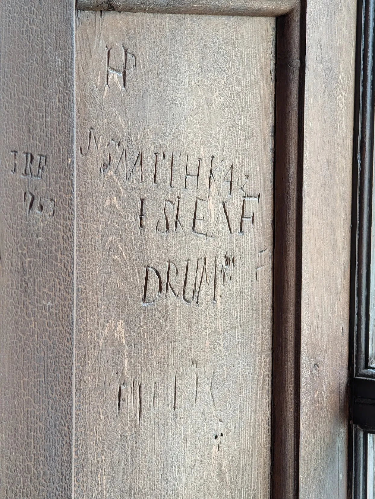 Graffiti in the castle from when they were housing soldiers in the 1700s to fight either against the Jacobites or maybe for them? It’s confusing. I wonder if there was any graffiti that was all like “sergeant smythe is a real arse” or something like that, but all we saw was this innocuous carving. I get wanting to damage the property of the landed aristocracy when you can, but seriously, why do people always have to carve their names into things?