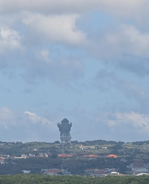 This is apparently the worlds biggest statue. It is of Garuda, Wisnu, and Kencana, three Balinese Hindu gods. It’s 121 meters tall and cost $100M to build. We saw it from pretty far away while driving to the airport.
